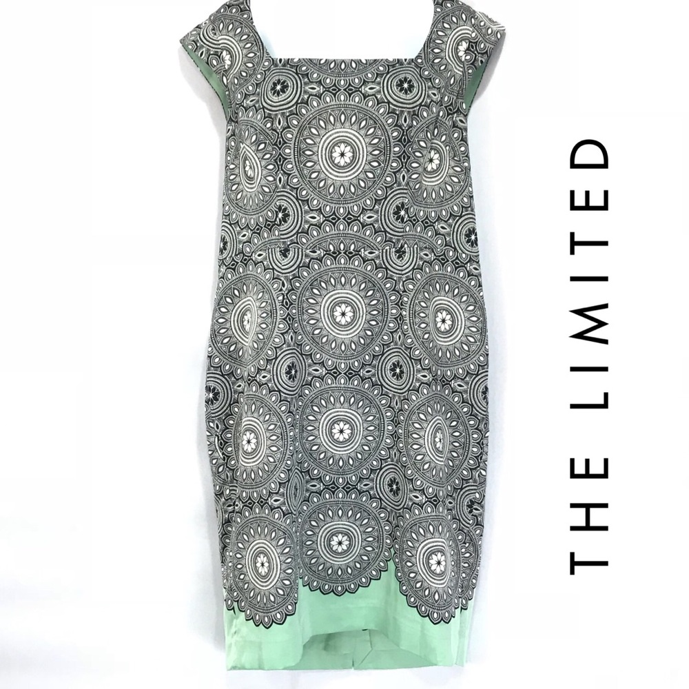 THE LIMITED Black Turquoise Medallion Dress
